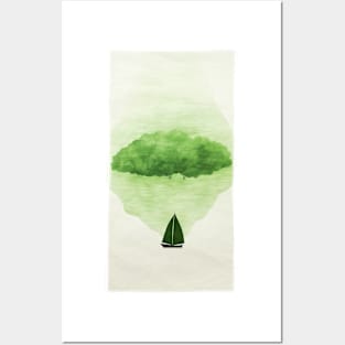 GREEN LEAF BOAT Posters and Art